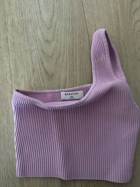 Babaton One-Shoulder Ribbed Crop Top - Lilac